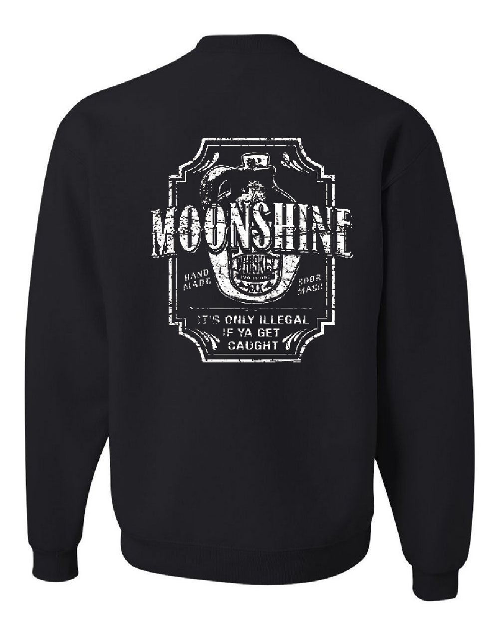 Moonshine Tennessee Whiskey Themed Novelty Crewneck Sweatshirt - Vintage American South Drinking Apparel for Men & Women | Perfect for Bar Hopping, Whiskey Tasting & Southern Style Outfits