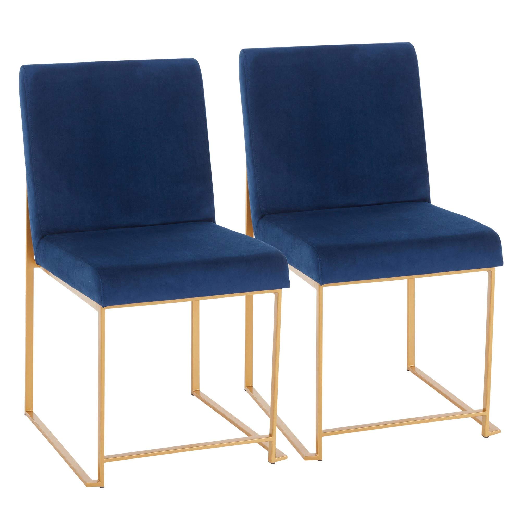 LumiSource High Back Fuji Dining Chair Set of 2 - Modern Upholstered Kitchen Chairs for Dining Table - Comfortable Contemporary Seating for Home, Restaurant & Office Use
