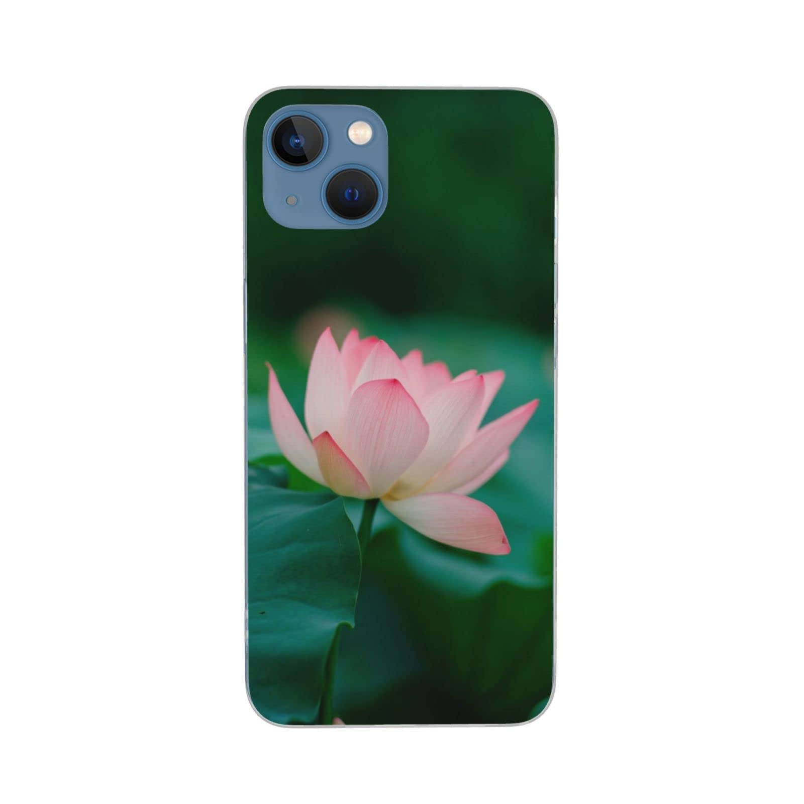 Lotus Flower Phone Case for iPhone 13 Mini - Soft TPU Shockproof Bumper Protective Cover with Floral Design for Women & Girls | Perfect for Everyday Use, Work, and Travel