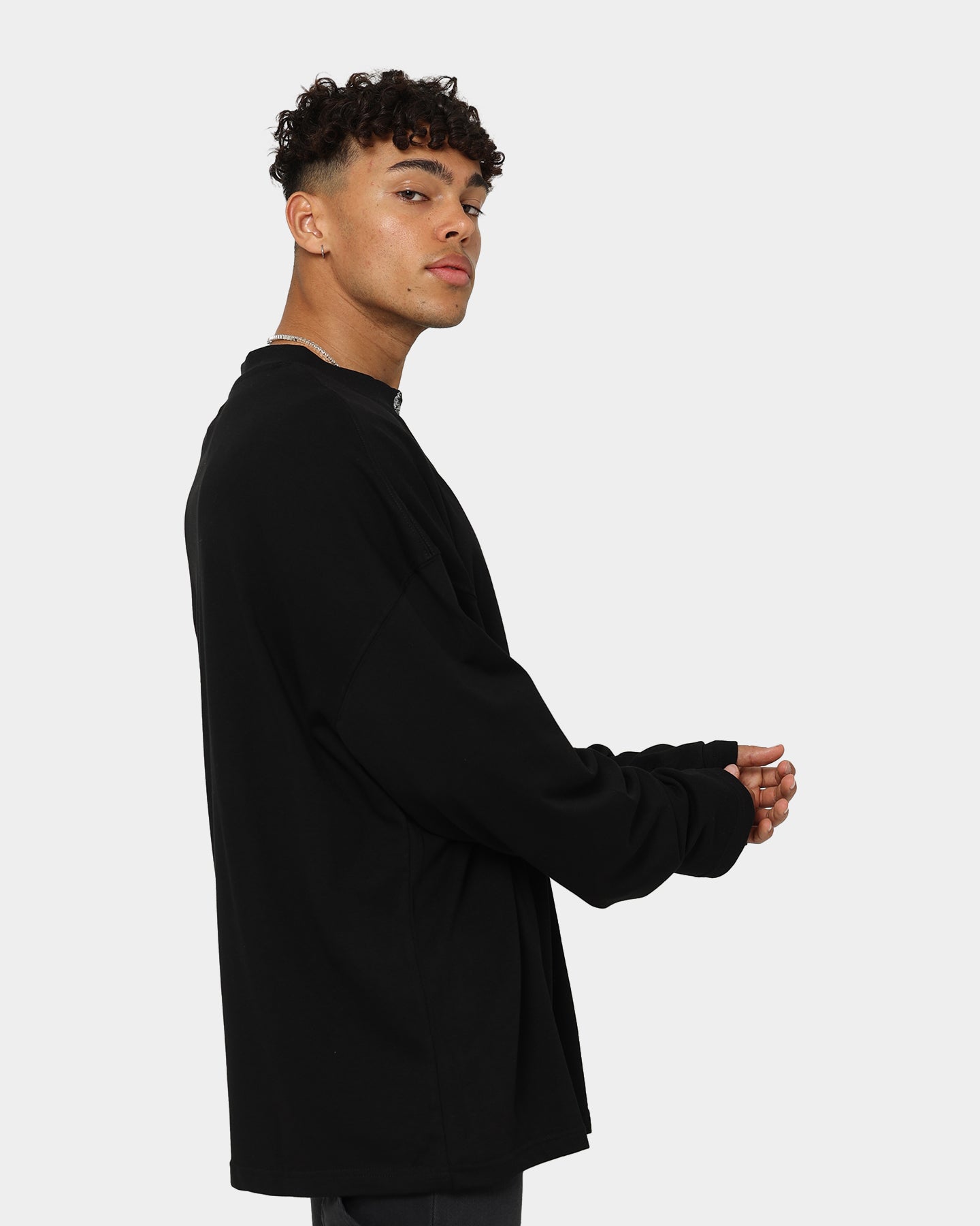 404 High Neck Long Sleeve T-Shirt for Women - Slim Fit Basic Black Top for Everyday Wear, Workout & Layering