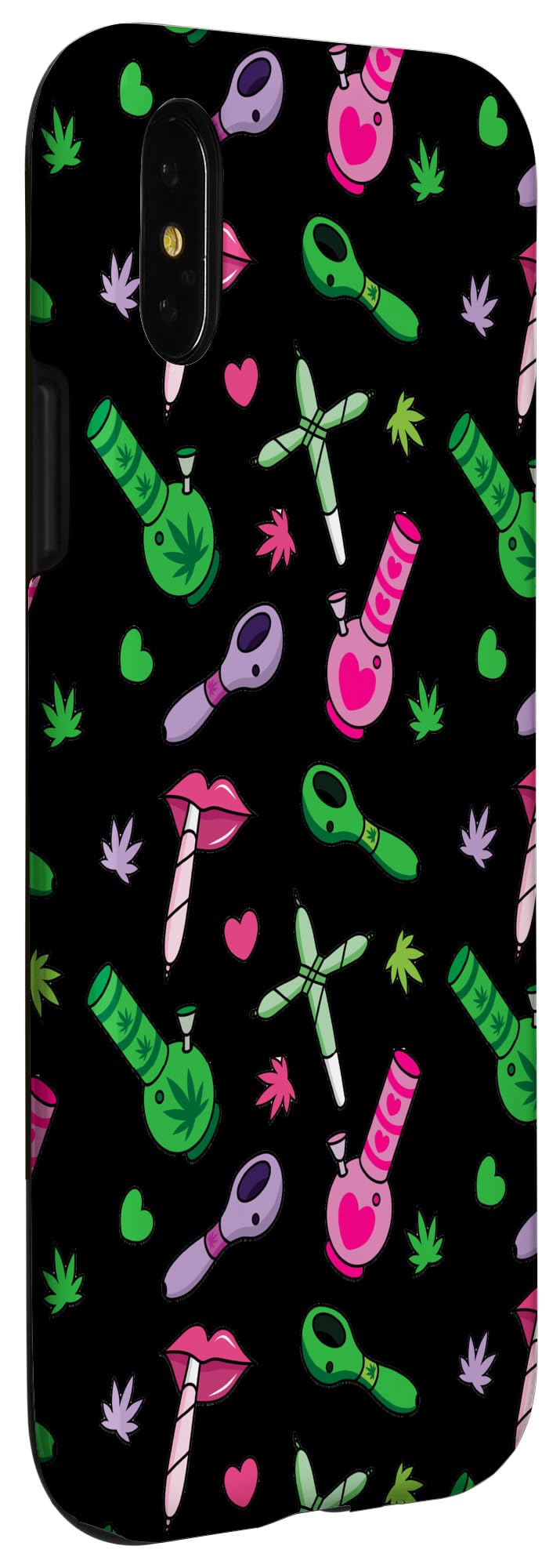 iPhone X/XS Floral Weed Phone Case - Cute Stoner Marijuana 420 Gift for Women - Durable Protective Cover for Everyday Use & Festival Vibes