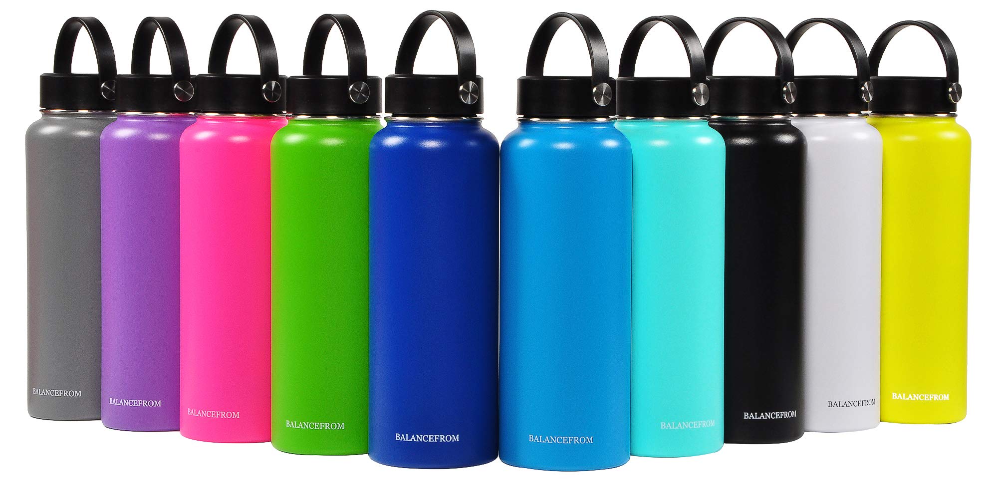 Signature Fitness Double-Wall Vacuum Insulated Stainless Steel Water Bottle - 3 Lids, 20oz/32oz, 12 Colors | Leakproof & BPA-Free | Perfect for Gym, Hiking, Office & Travel