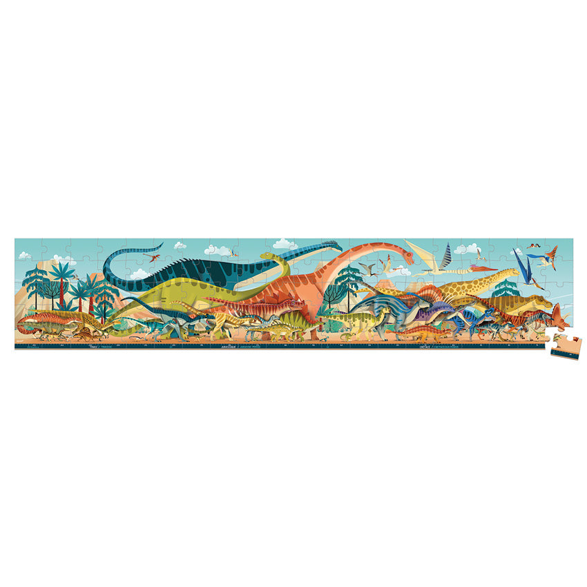 100-Piece Dinosaur Panoramic Puzzle for Kids - Educational Jigsaw Puzzle for Family Game Night, Birthday Gifts & Classroom Activities