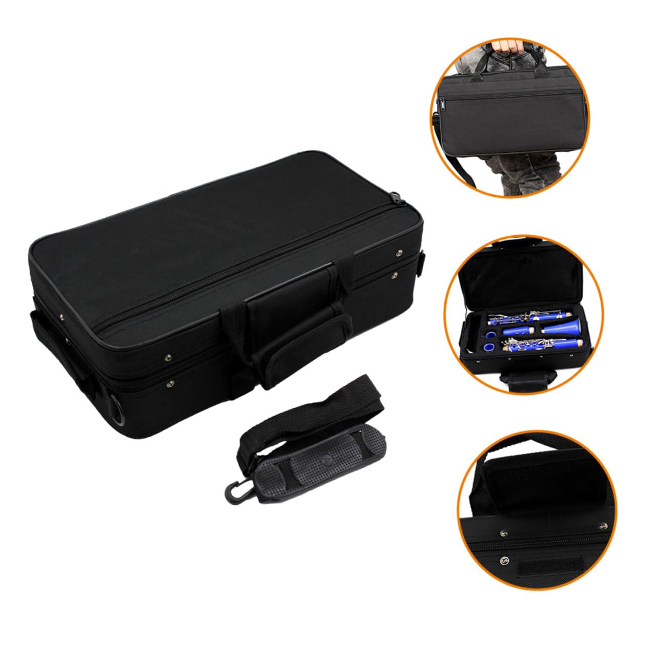 Professional Clarinet Holder Case & Saxophone Carrying Bag - Durable Oxford Cloth Instrument Case with Stand, Tote Design for Travel & Storage | Perfect for School Bands, Music Lessons & Performances