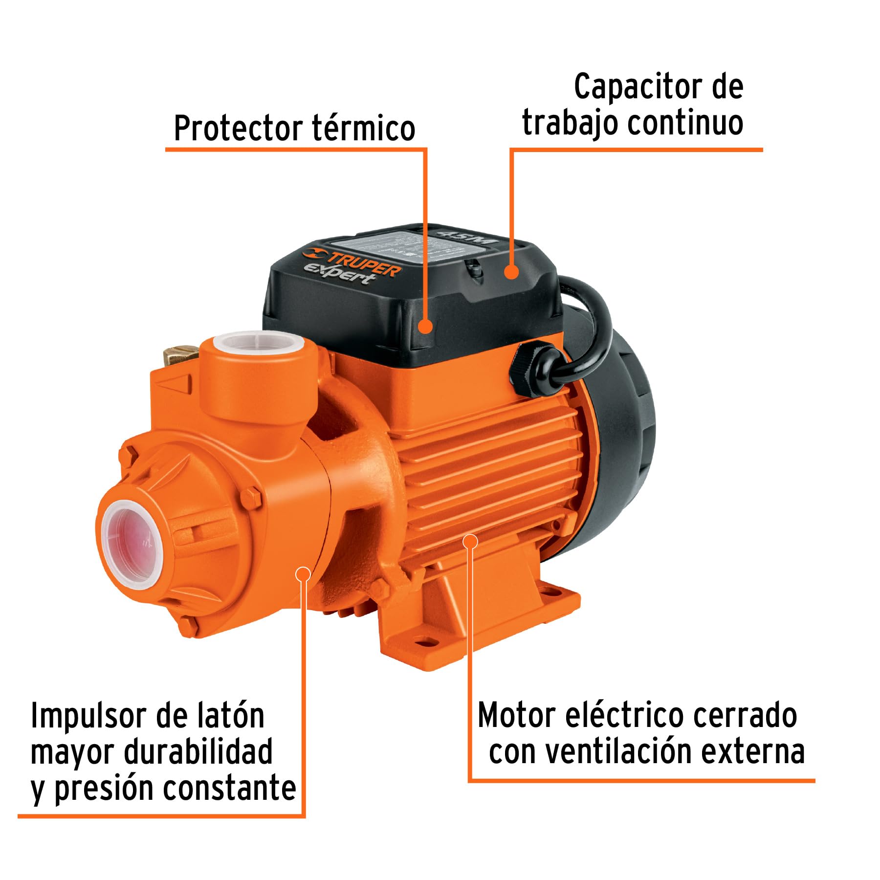 Truper Expert 3/4 HP Electric Water Peripheral Pump - High Efficiency for Home Irrigation, Pool Filling & Agricultural Use