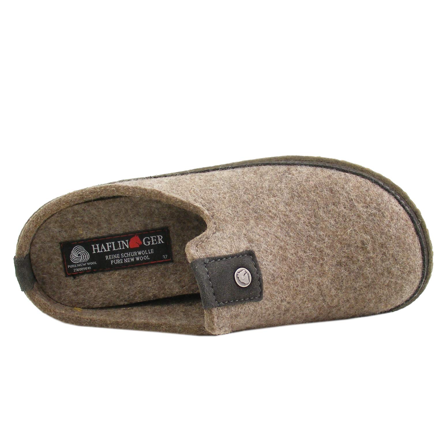 HAFLINGER Men's Comfortable Wool Open Back Slippers - Soft Indoor/Outdoor House Shoes for Relaxation & Cozy Home Wear