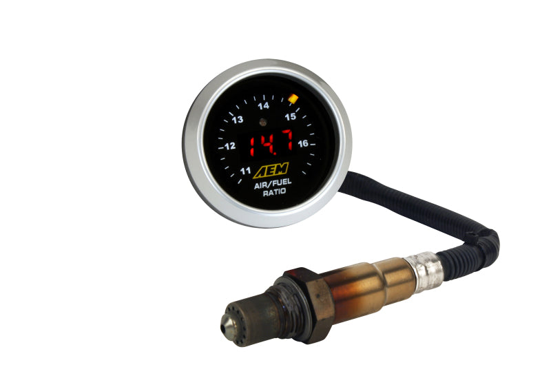 AEM Digital Wideband UEGO Air Fuel Ratio Gauge - High Performance O2 Sensor for Cars, Trucks & Racing - Real-Time AFR Monitoring for Tuning & Diagnostics