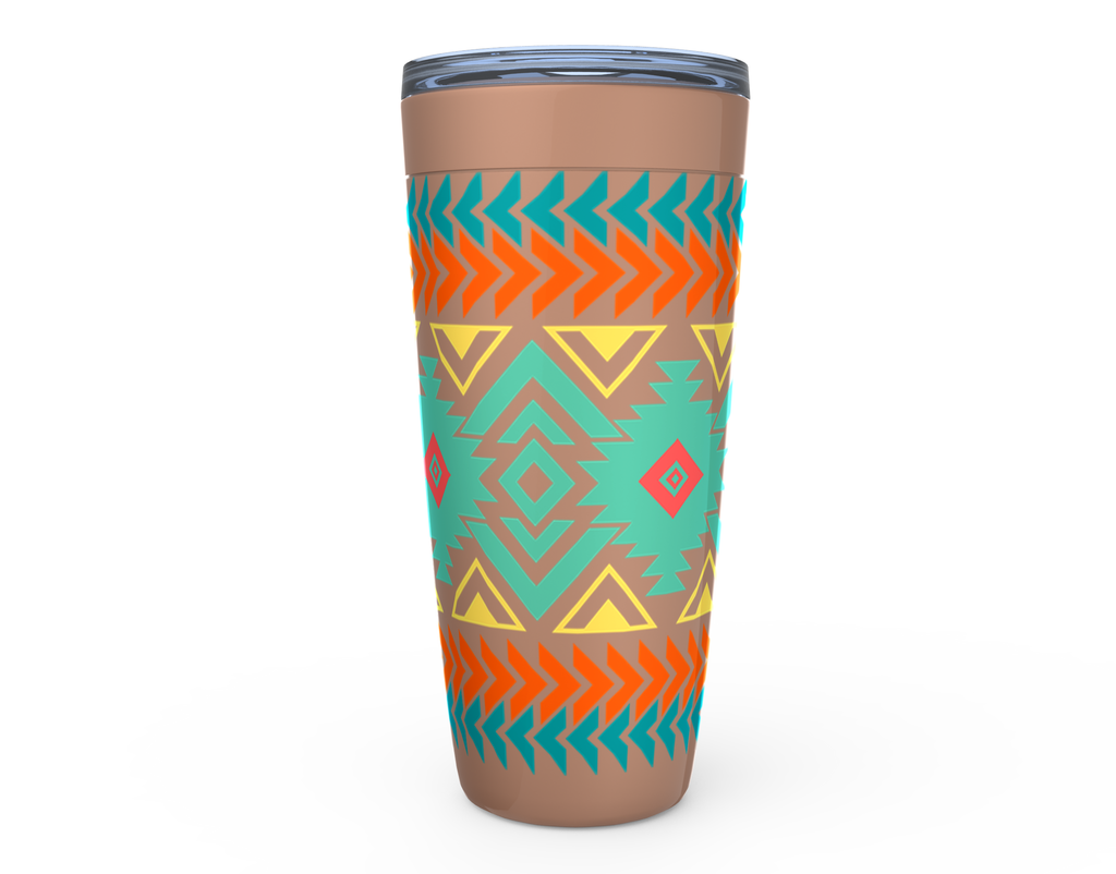 Insulated Travel Mug with Southwestern Aztec Design - Leak-Proof Stainless Steel Tumbler for Coffee, Tea & Cold Drinks | Perfect for Camping, Office & Road Trips