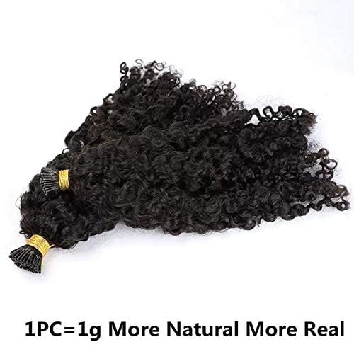 Kinky Curly I-Tip Human Hair Extensions - 100% Brazilian Remy Hair, Soft Curly Microlinks Fusion Stick, Pre-Bonded 100 Strands (24 Inch, 100g, #2 Darkest Brown) - Perfect for Natural-Looking Volume & Length for Parties, Weddings & Everyday Styling