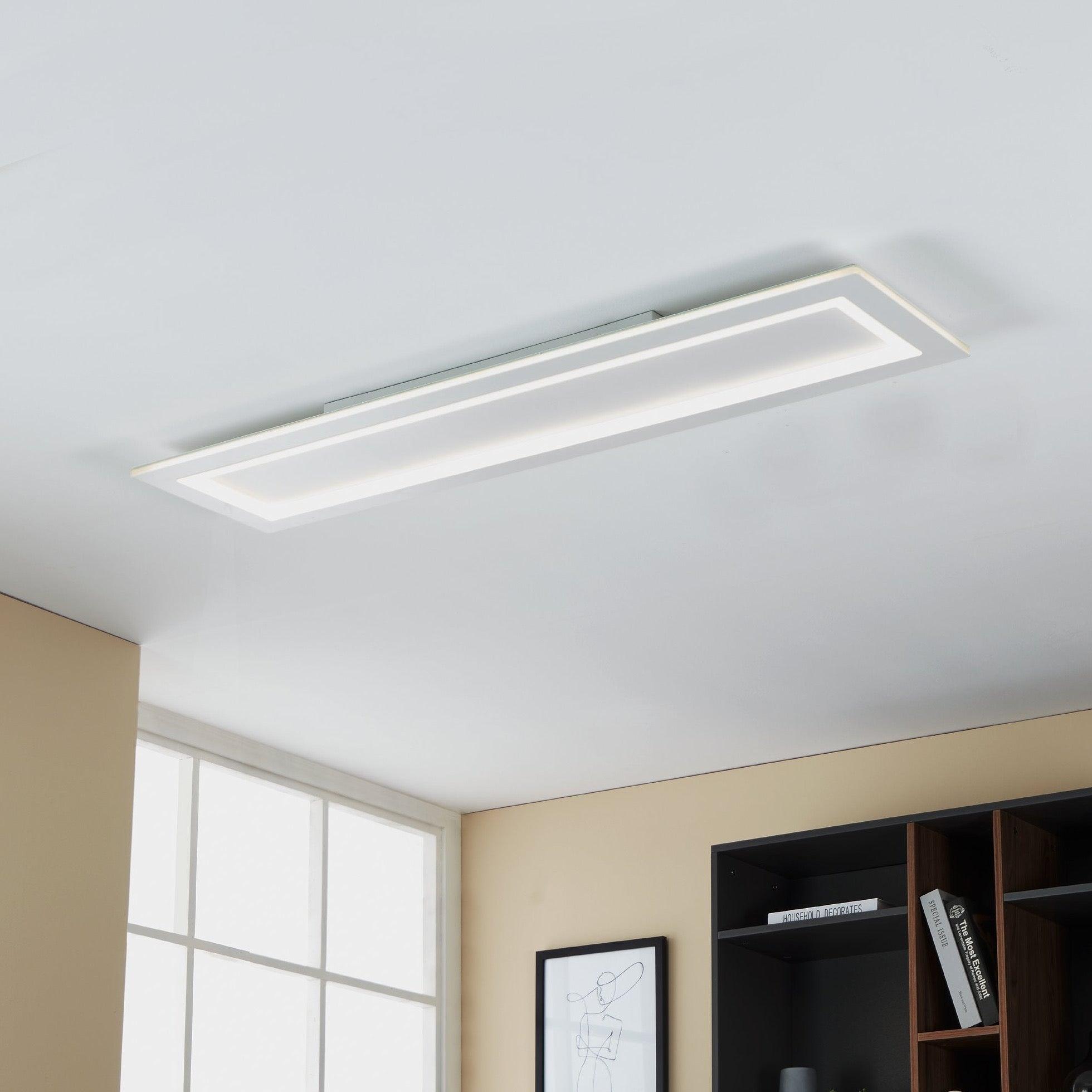 Eglo Connect Padrogiano Z Smart LED Ceiling Light - Dimmable Rectangle Flush Mount for Living Room, Bedroom & Kitchen - Modern Home Lighting with WiFi Control