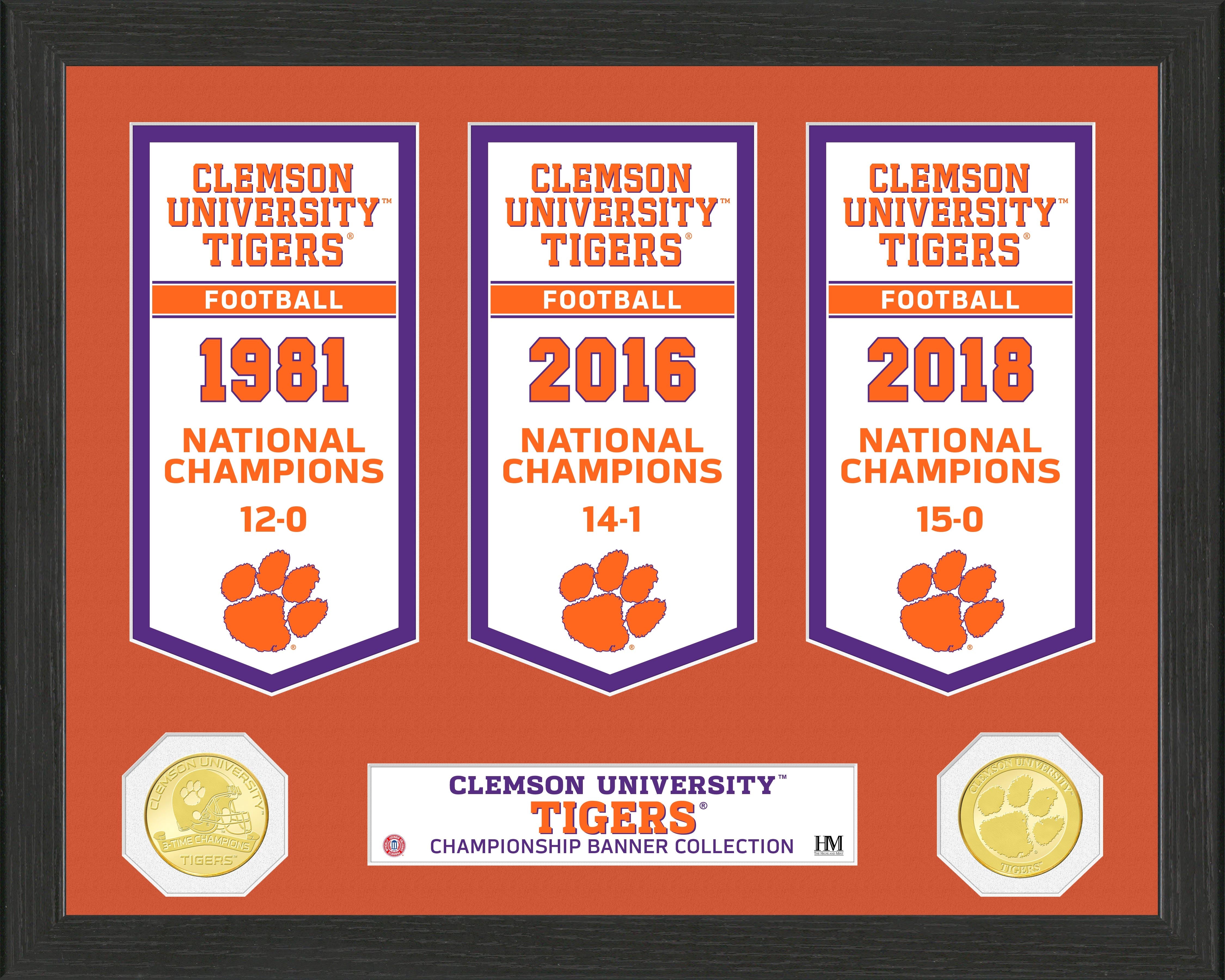 Clemson University National Champions Banner Collection - Premium Photo Mint for Home & Office Decor | Perfect for Tigers Fans, Game Rooms, and Sports Memorabilia Displays