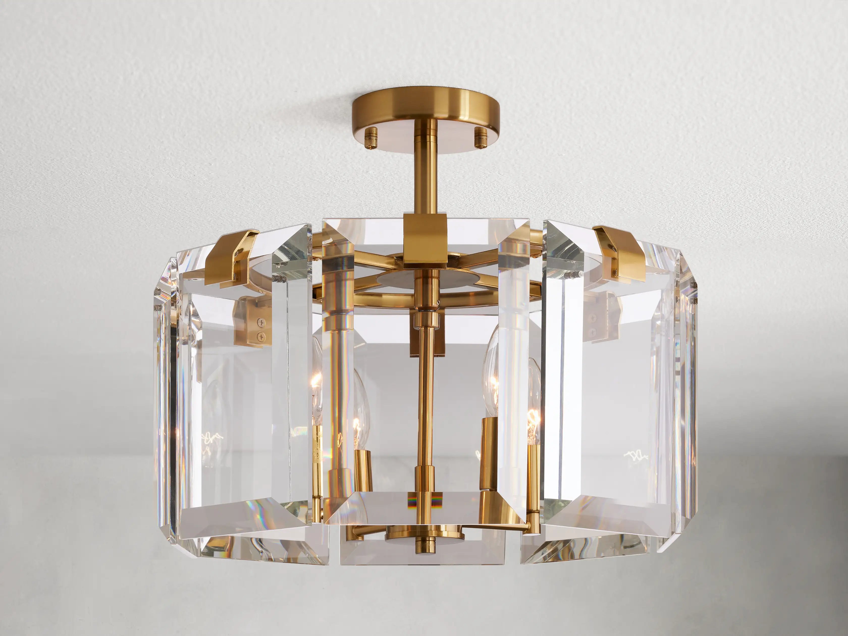 Amaya 4-Light Flush Mount Ceiling Light Fixture - Modern LED Chandelier for Bedroom, Living Room & Hallway Lighting