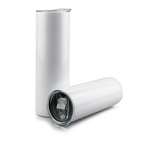 10-Pack 30oz Sublimation Blank White Skinny Tumbler - Stainless Steel Insulated Water Bottle with Double Wall Vacuum & Leak-Proof Lid - Perfect for Travel, Gym, and Custom Drinkware Business