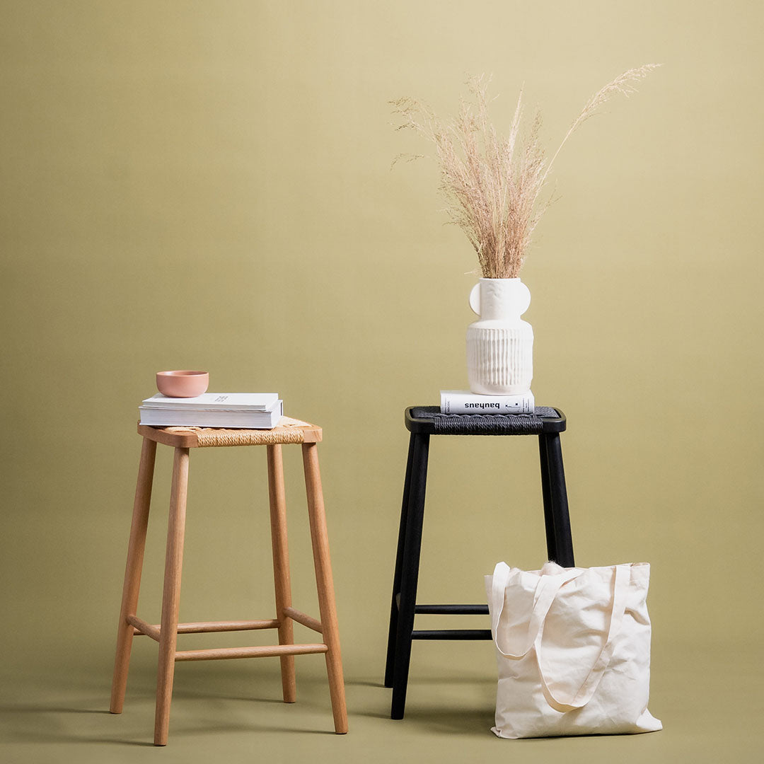 65cm Bar Stool - Adjustable Height Black Metal Bar Stool with Padded Seat for Kitchen Island, Breakfast Bar & Home Decor