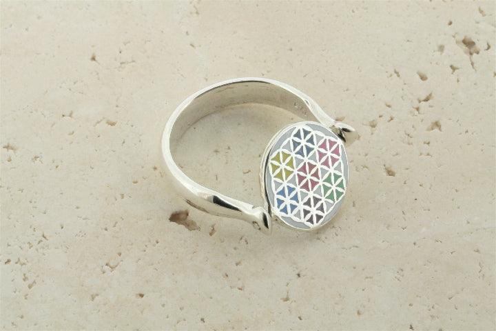 Enameled Silver Flip Ring with Celtic Design - Elegant Jewelry for Women, Perfect for Everyday Wear, Gifts, and Special Occasions