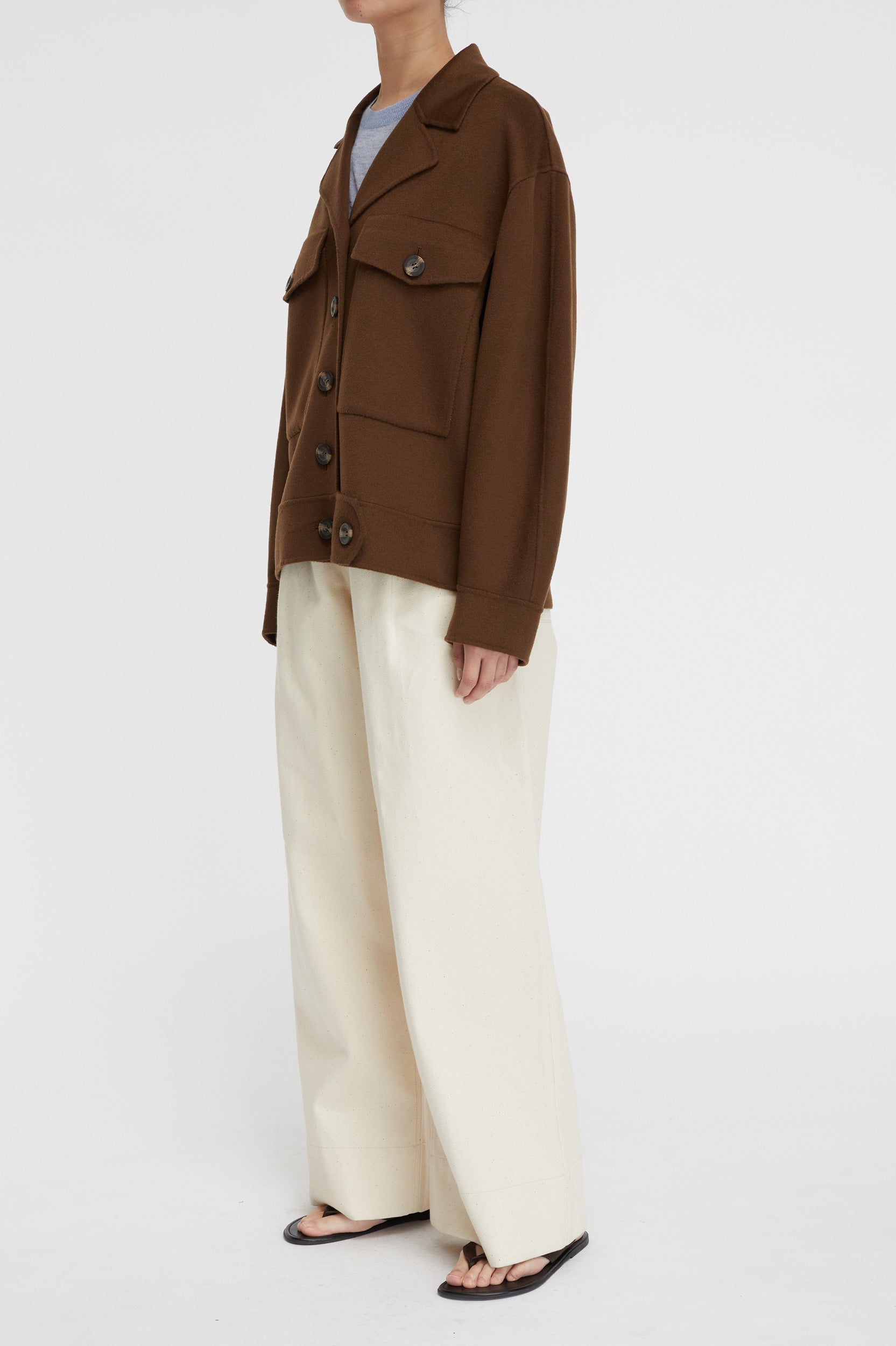 Premium Florentine Cashmere Worker Jacket in Pecan Brown | Soft & Warm Winter Coat for Men & Women | Perfect for Office, Travel & Outdoor Activities