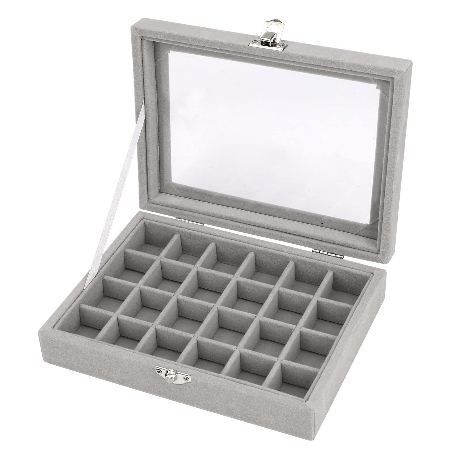 Velvet Jewelry Box Organizer - Elegant Storage for Rings, Earrings & Necklaces - Jewelry Display Case with Lid for Women & Girls - Perfect for Travel, Gifts & Home Decor