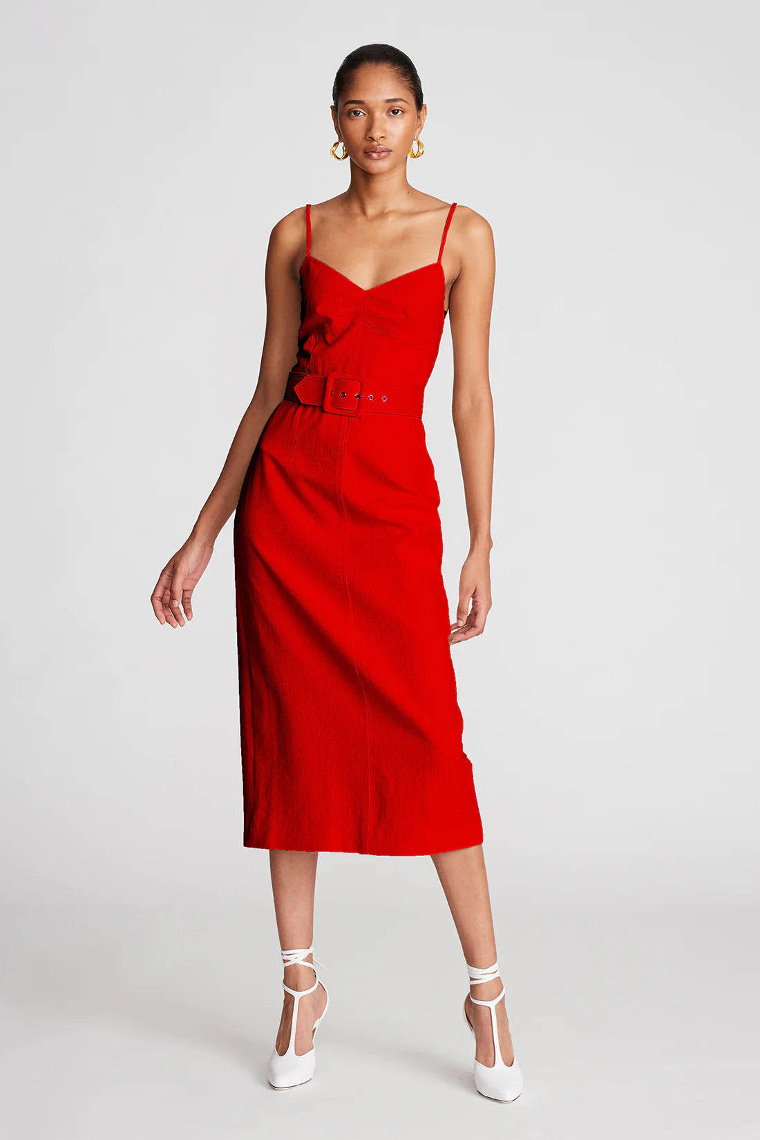 Aryelle Women's Floral Print Dress in Cayenne - Elegant Midi Dress for Casual Outings, Parties & Special Occasions