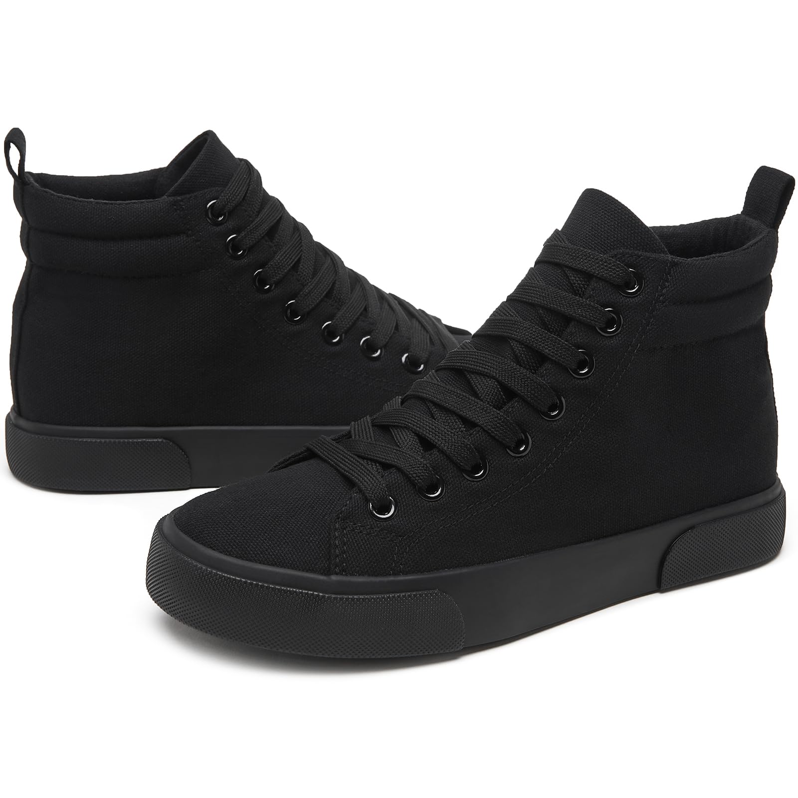 Yageyan Women's High Top Canvas Sneakers - Classic Fashion White & Black Comfortable Walking Shoes for Casual Outfits, Street Style & Everyday Wear