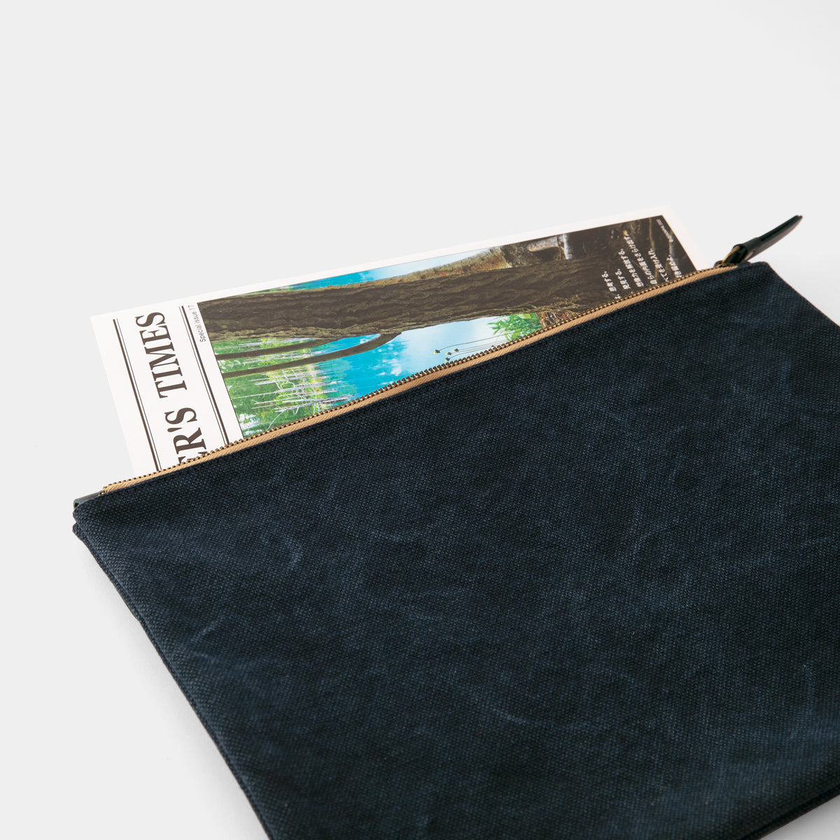 TRAVELER'S COMPANY Traveler's Factory Canvas Pouch - Large Size in Blue | Durable Storage for Travel Essentials, Stationery & Daily Carry