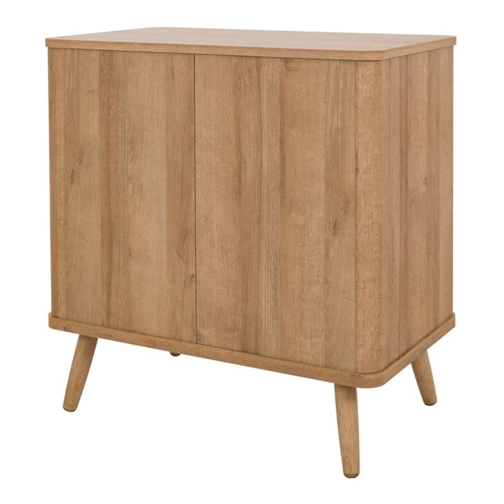 Natural Oak Thelma Rattan Small Cabinet with 1 Drawer & 2 Doors - Vintage Boho Bedroom Storage & Entryway Organizer | Pacific Direct