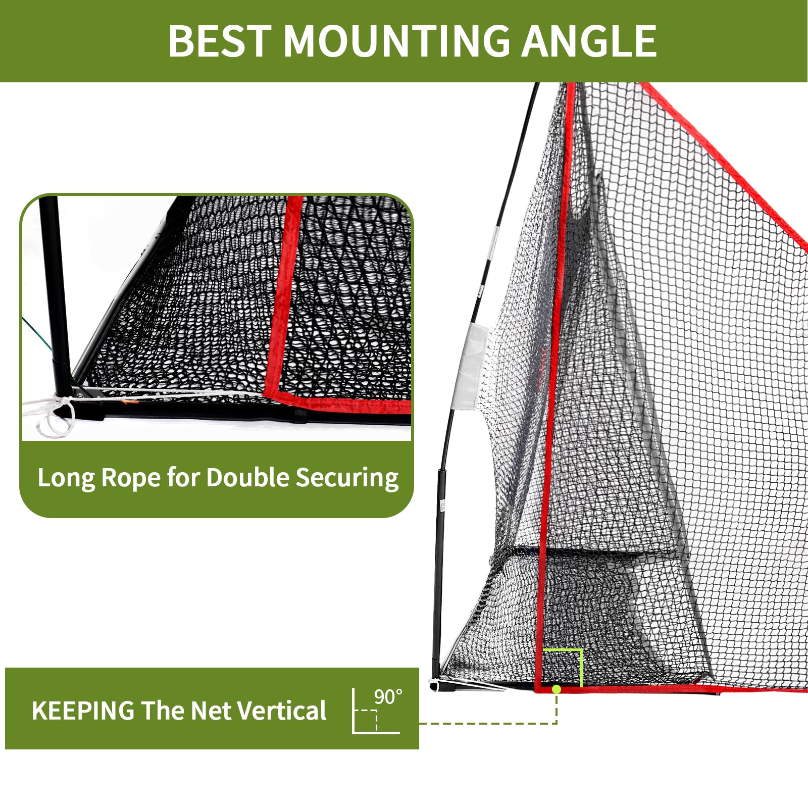 Premium Golf Shank Net Attachment - 7x7ft & 7x10ft Golf Barrier Side Net for Hitting Nets | Indoor/Outdoor Practice | Perfect for Backyard, Driving Range & Home Training