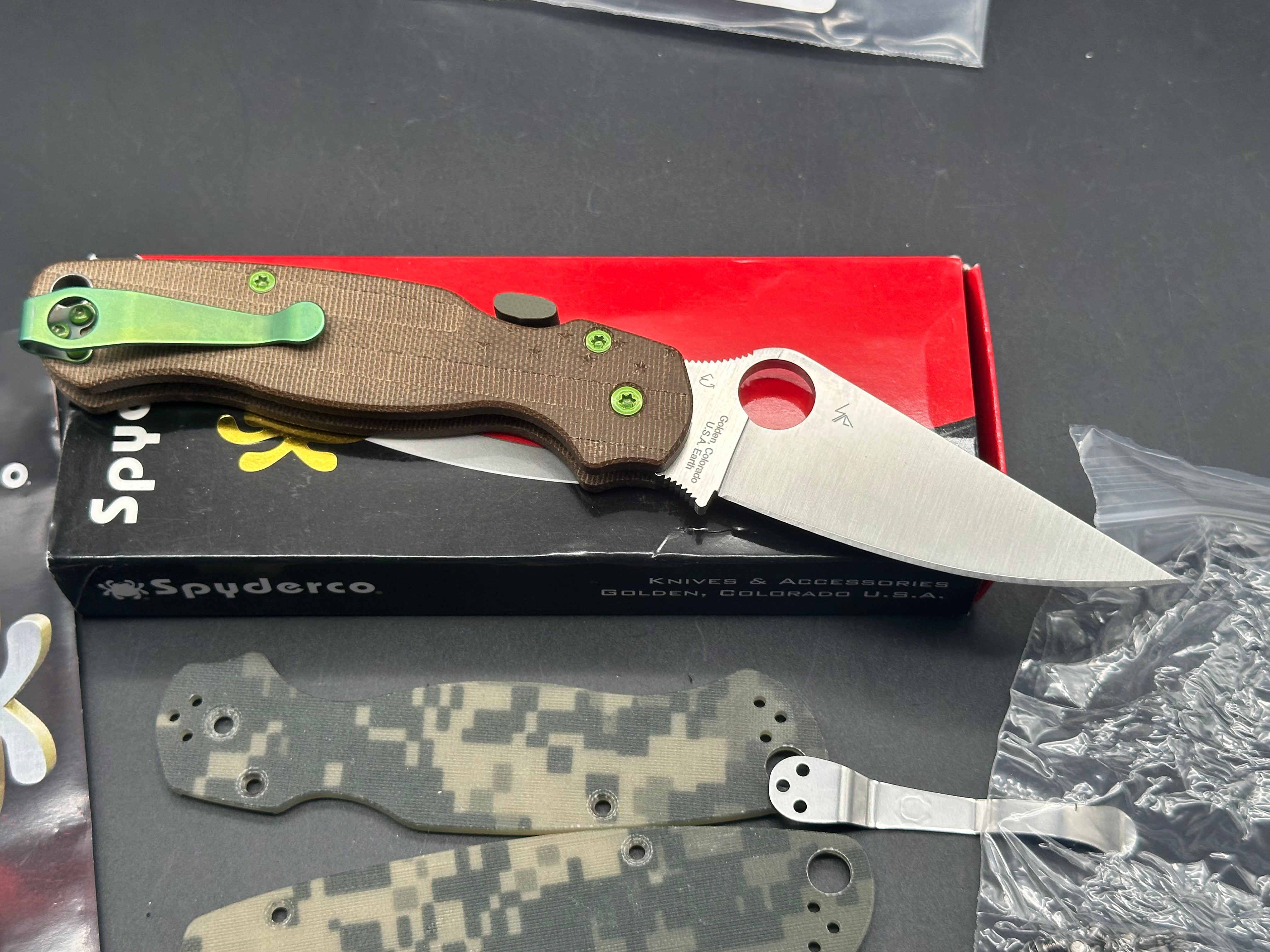 Spyderco Paramilitary 2 Folding Knife with Premium Micarta Handle & S30V Steel Blade - EDC, Outdoor Survival, Camping, Hunting Gear
