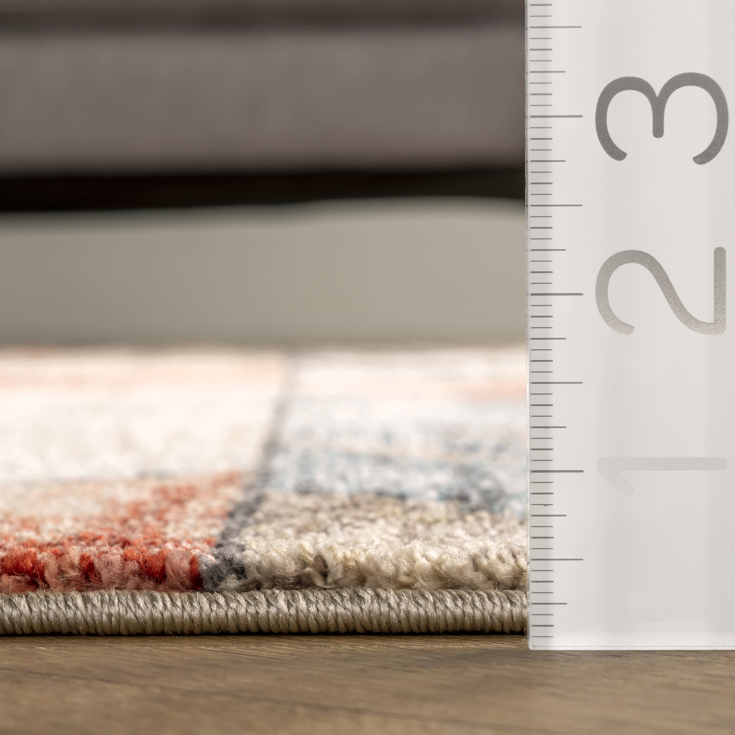 Modern Cubist Stripes Area Rug - Ivory & White Geometric Design for Living Room, Bedroom, or Office - Soft & Durable Home Decor Carpet