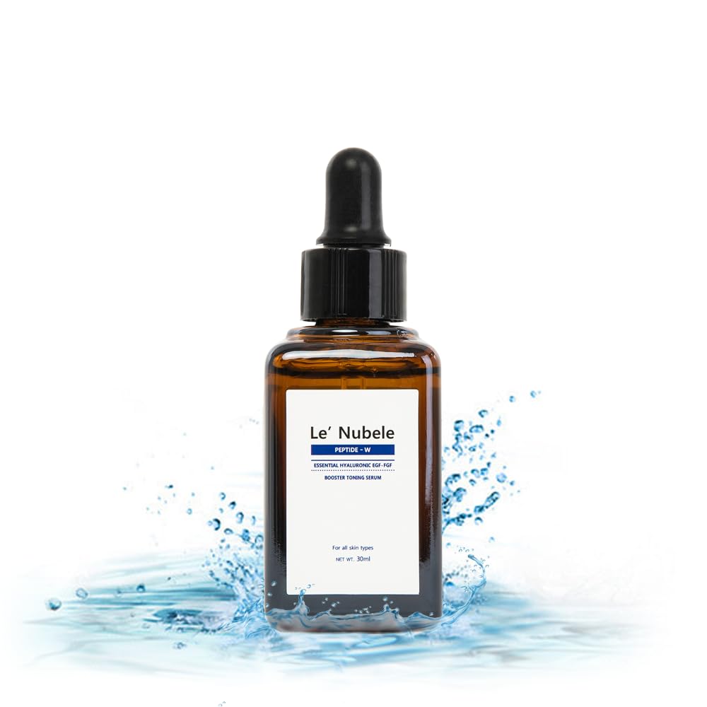 Le' Nubele Peptide Booster Serum 1.01 fl oz - Korean Anti-Aging Nano Liposome Face Serum for Glowing & Youthful Skin | Hydrating & Brightening Treatment for All Skin Types | Perfect for Daily Skincare Routine & Nighttime Regimen