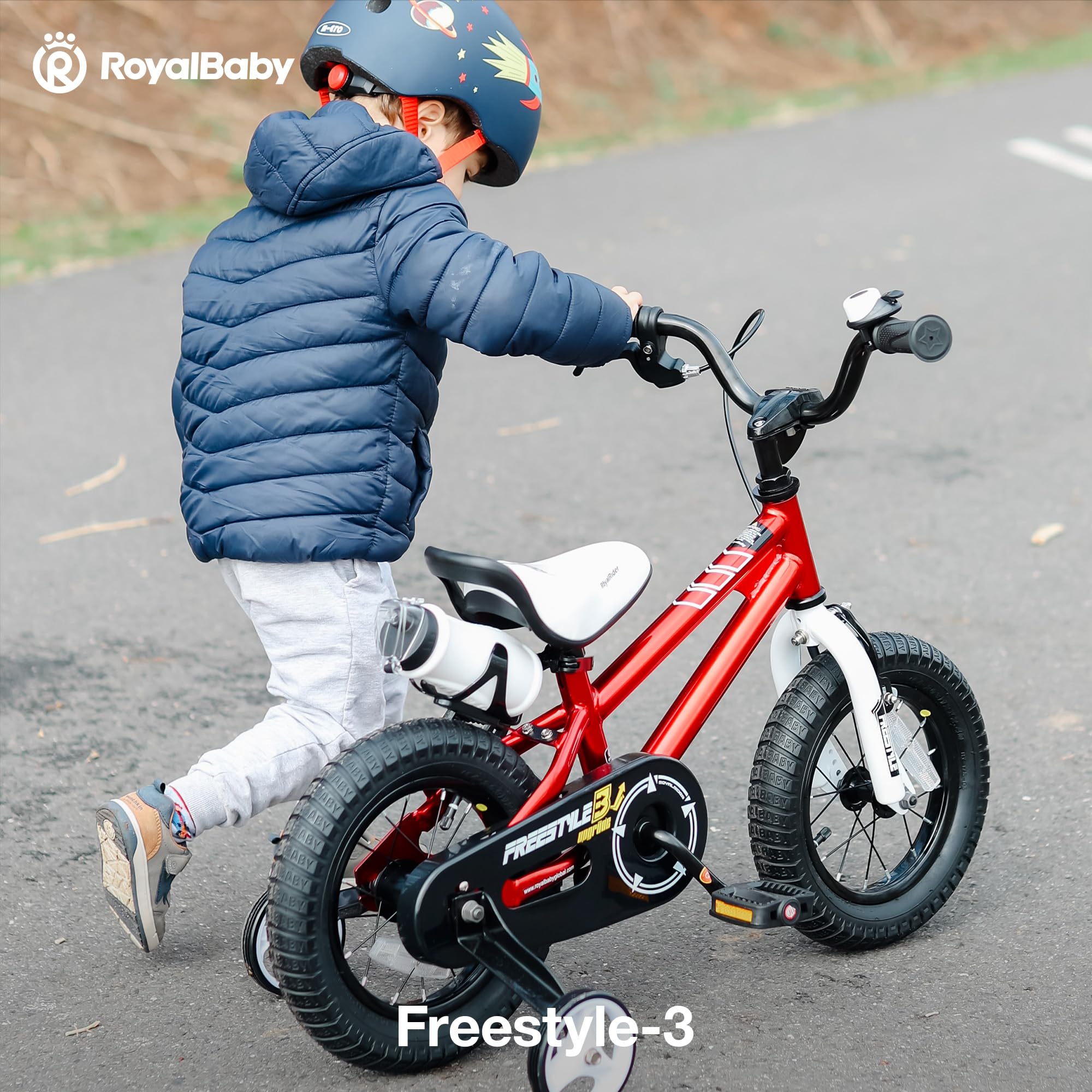 RoyalBaby Kids Bike - 12-18 Inch Freestyle Training Bicycle for Toddlers to Big Kids | Easy Balance to Pedal Learning | Perfect for Backyard Riding, Park Adventures & Neighborhood Cycling