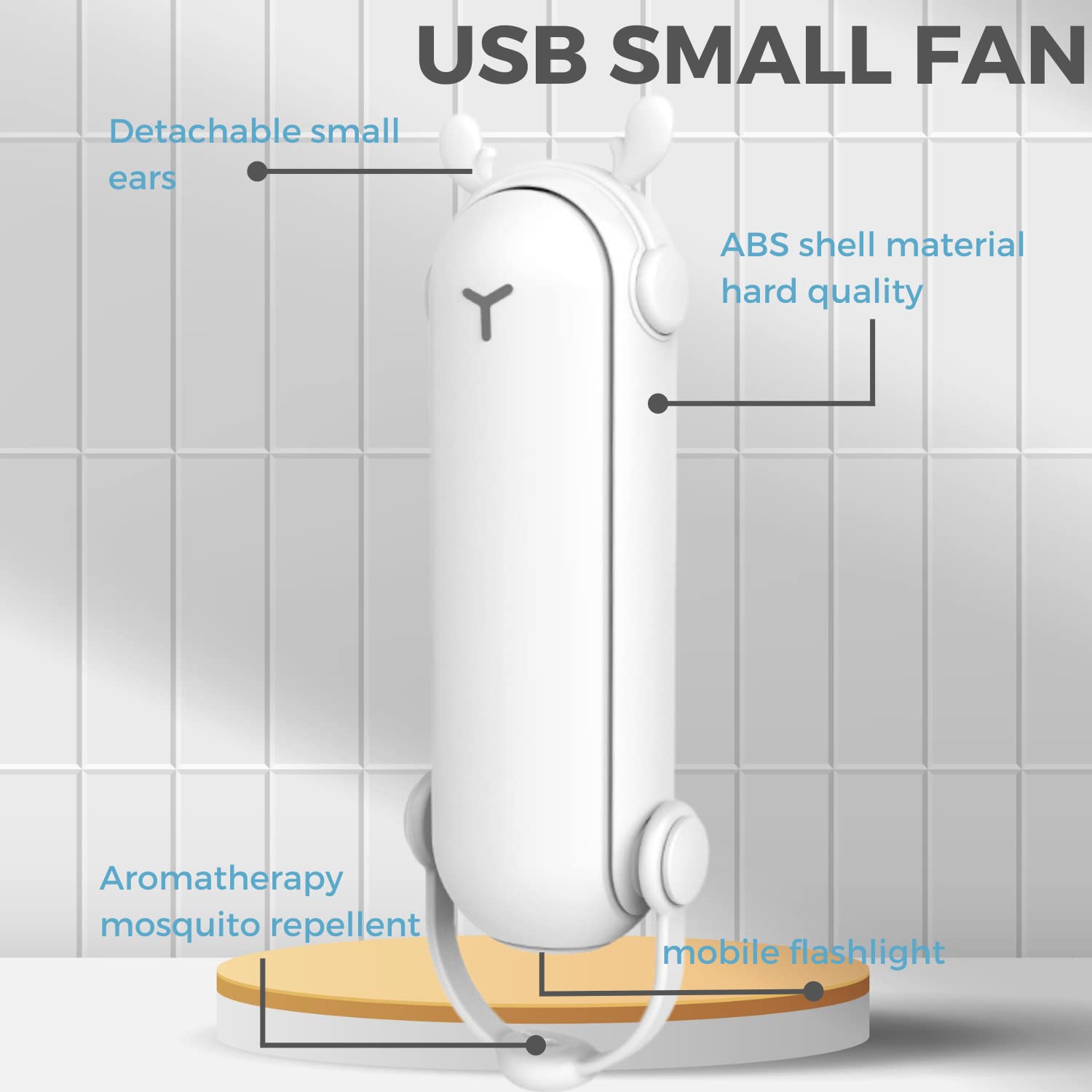 Portable Rechargeable Handheld Fan with USB Power Bank & LED Flashlight - Foldable, Battery Operated Mini Fan for Desktop, Outdoor, Travel, Camping & Emergency Use