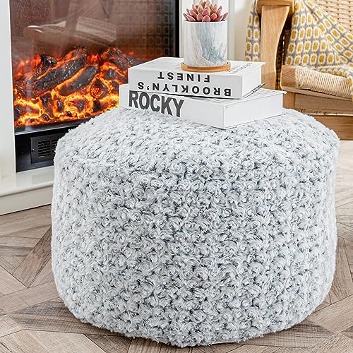 Snow Gray Pouf Cover No Filler