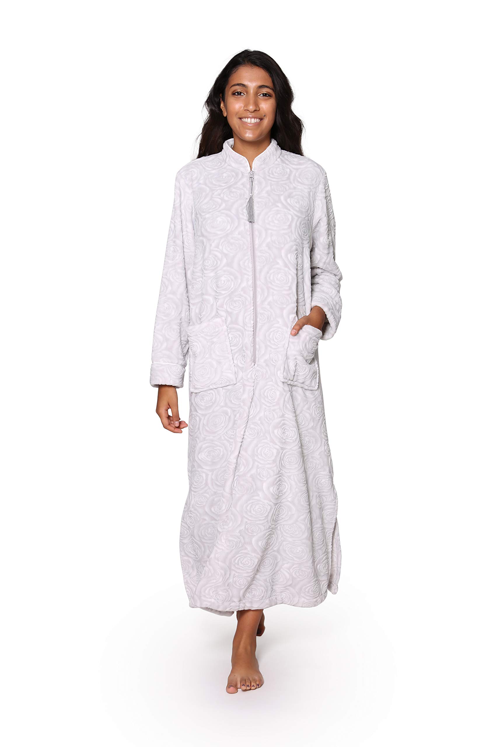 LA CERA Women's Nightgown - Soft & Comfortable Sleepwear for Women, Long Sleeve Night Dress with Pockets - Perfect for Relaxing at Home, Lounging & Sleeping