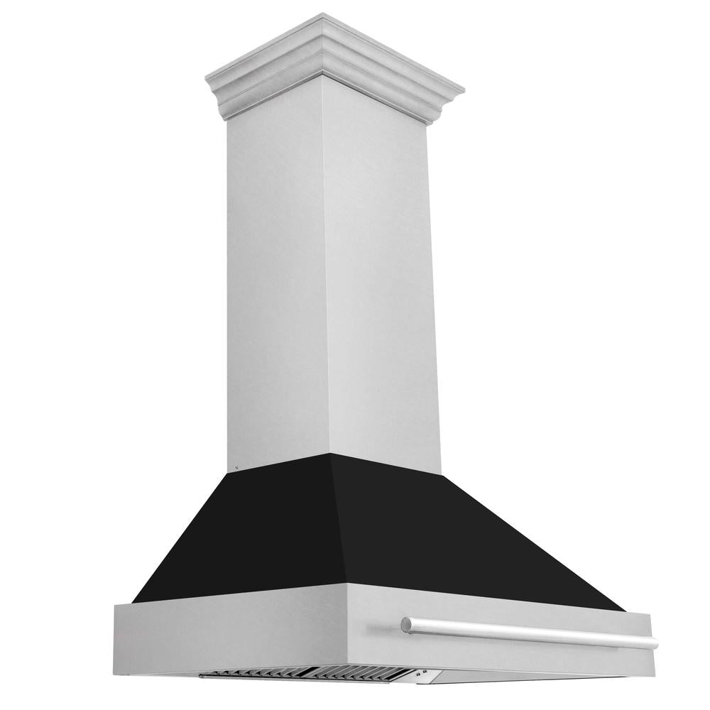 ZLINE 36 Inch Stainless Steel Wall Mount Range Hood with Satin Finish & Stainless Steel Handle (8654SNX 36) - Powerful Kitchen Ventilation for Gas Stoves & Cooking Areas