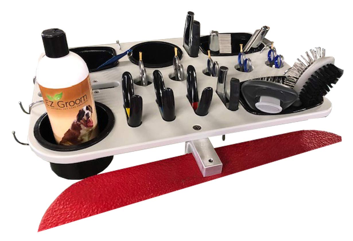 Resco Professional Dog Grooming Table with Removable Tray, Tool Organizer, 2 Cup Holders & Phone Holder - Perfect for Pet Salons, Home Grooming & Mobile Groomers