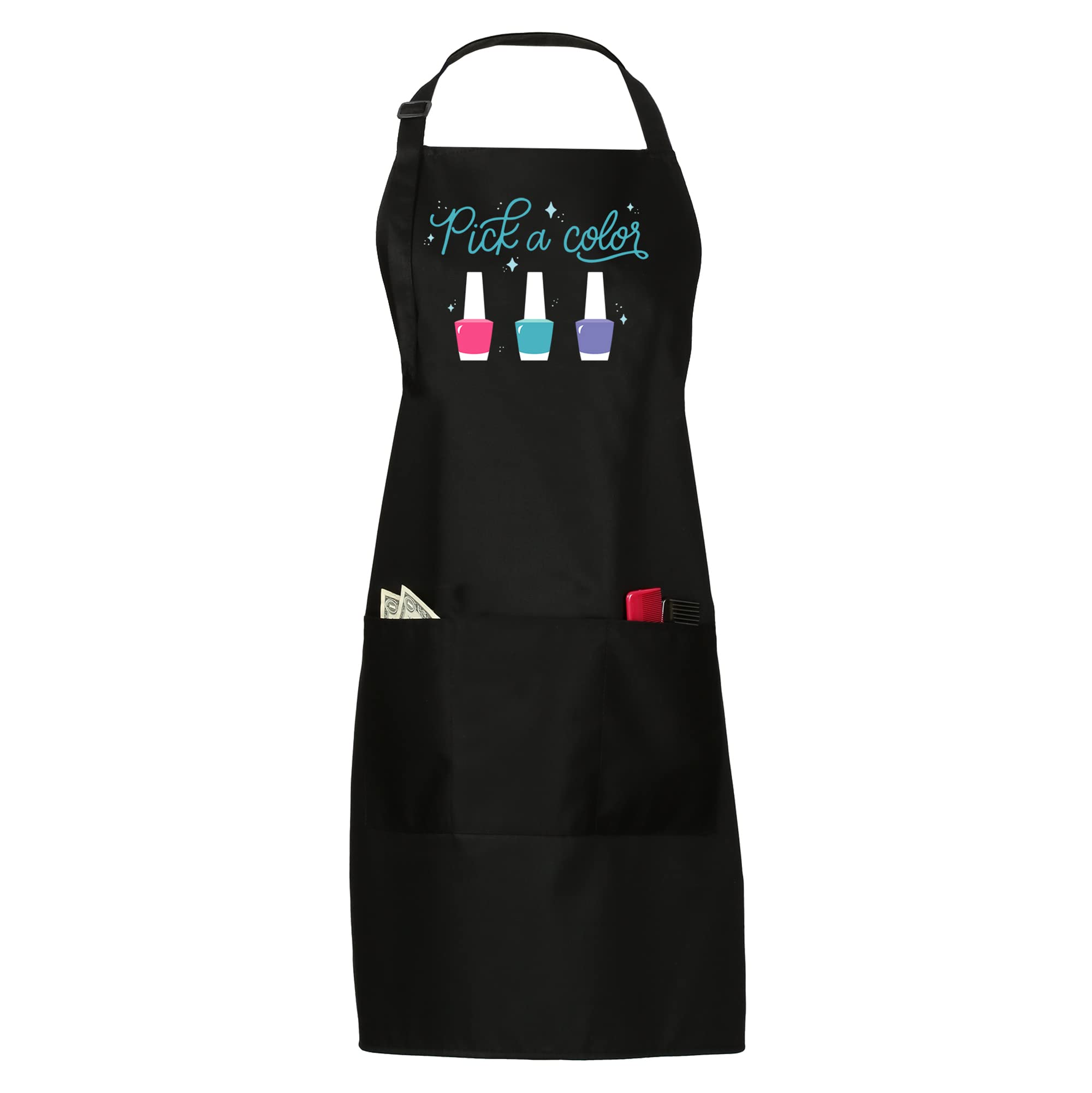 **Plum Hill Nail Technician Apron for Women - 3-Pocket Salon Apron for Manicurists & Nail Artists - Durable Cosmetology Apron for Nail Salons & Home Use - Perfect for Nail Art Supplies & Tools**