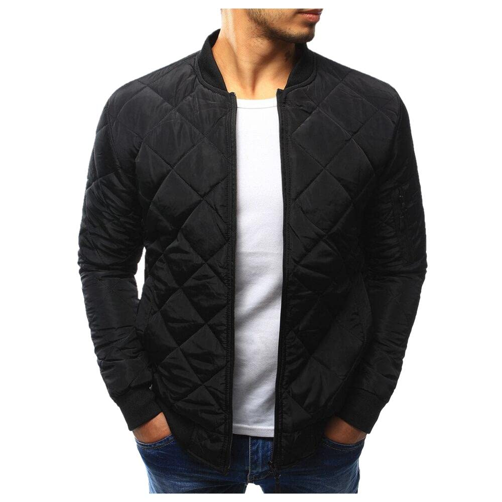 Men's Winter Casual Jacket with Zipper - Lightweight Windbreaker for Outdoor Activities, Hiking, and Daily Wear