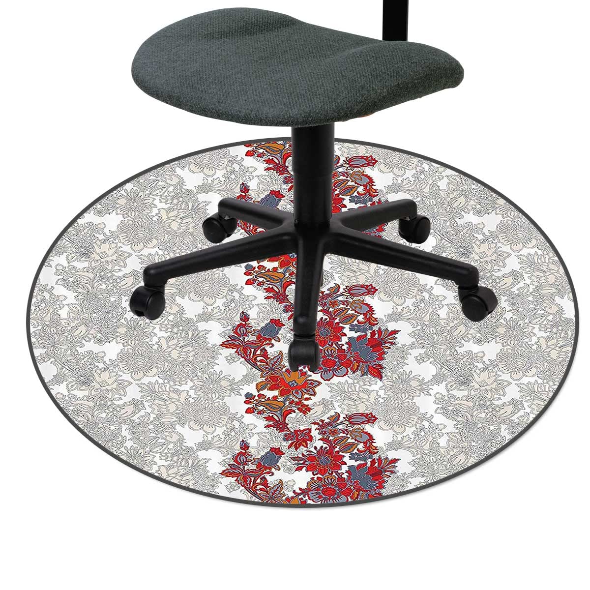 Boho Floral Gaming Chair Mat - Non-Slip Office Rug for Hardwood Floors - Perfect for Gamers & Home Office