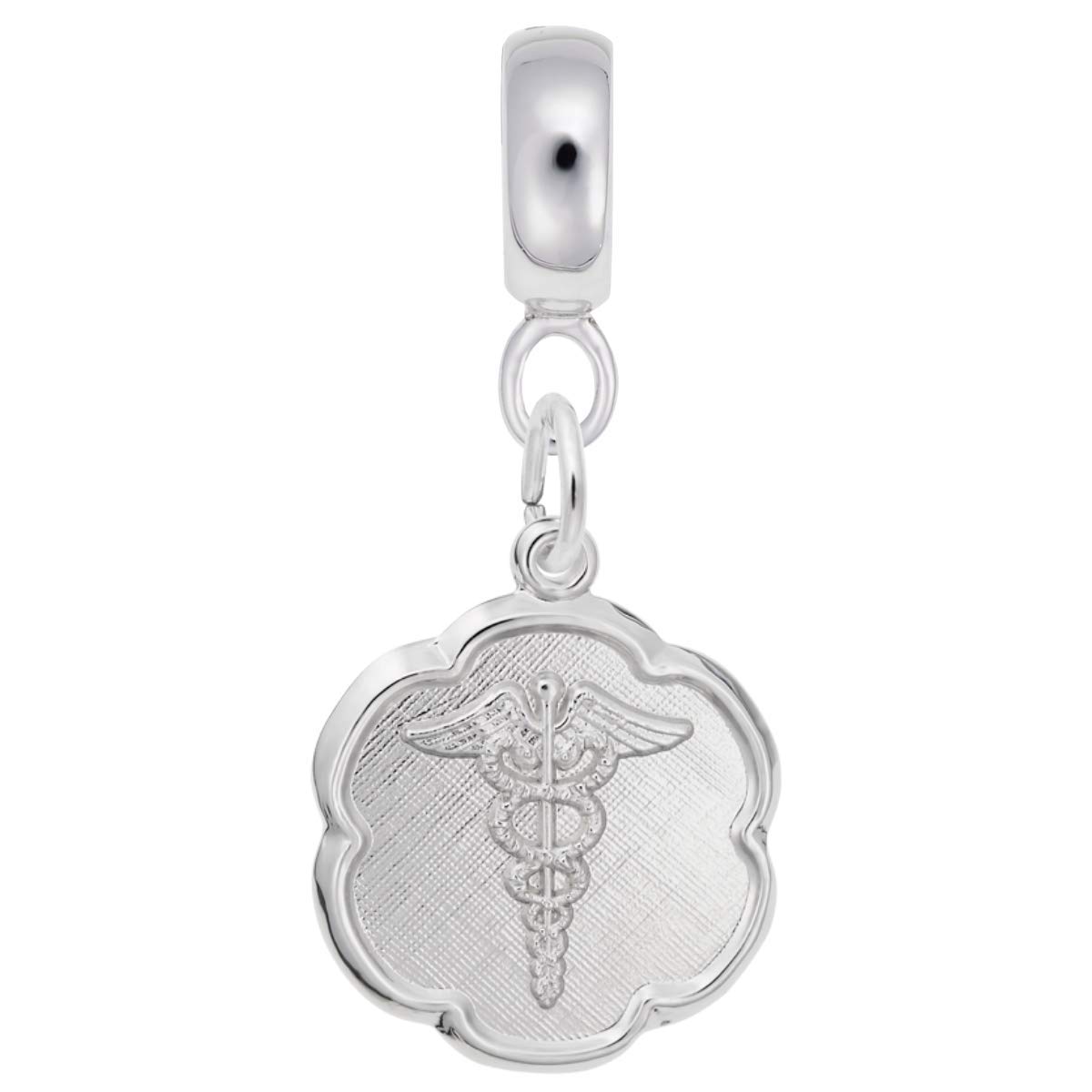 Caduceus Disc Charm Dangle Beads for Jewelry Making - DIY Bracelets & Necklaces - Perfect for Medical Themed Jewelry, Nurse Gifts, and Greek Mythology Inspired Accessories
