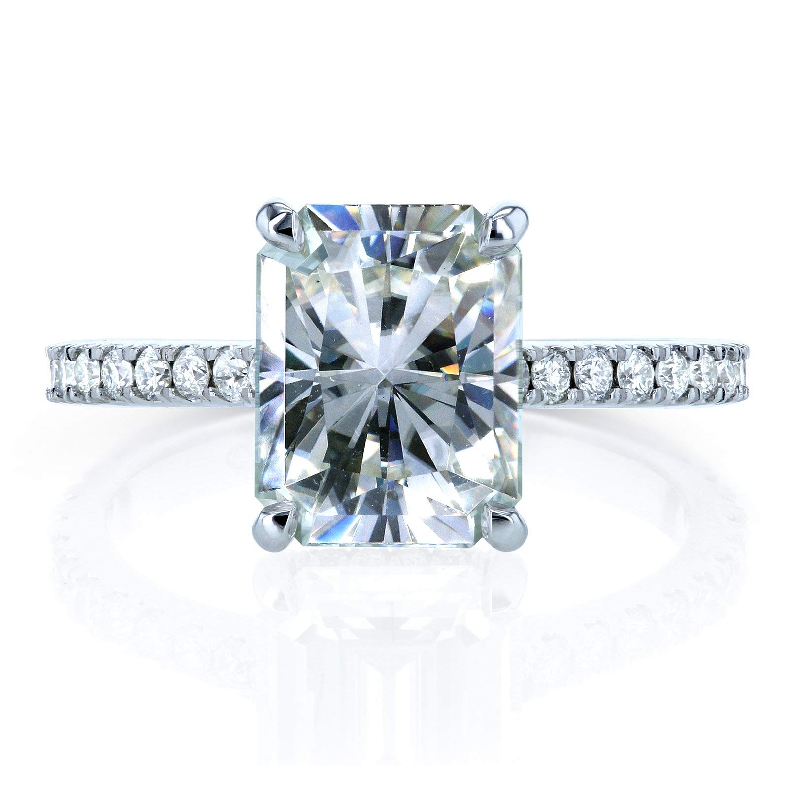 Kobelli Radiant-Cut Moissanite Engagement Ring 3.1 CTW 14K White Gold - Perfect for Proposals, Anniversaries & Wedding Bands