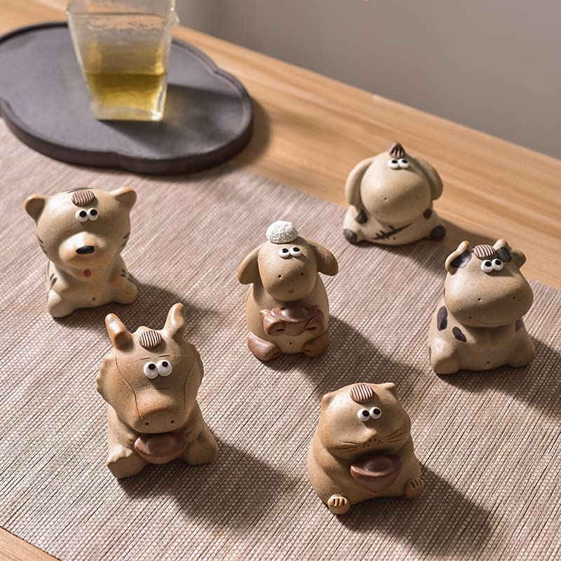 Chinese Zodiac Purple Clay Tea Pet - Dragon Spray Water Cute Tea Accessories for Kung Fu Tea Sets | Perfect Gift for Tea Lovers | Home, Office & Car Decor | Feng Shui & Meditation Companion
