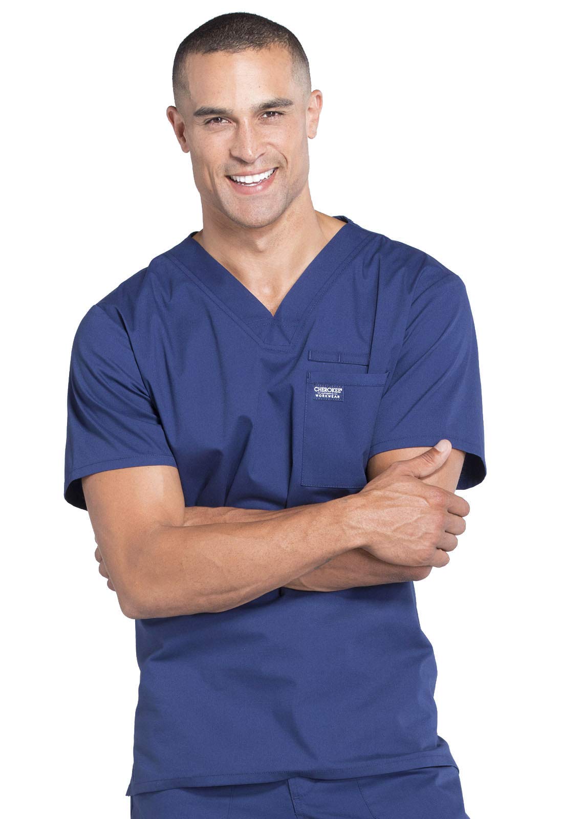 Cherokee Men's Scrubs Top - Professional Workwear with Tuckable V-Neck Design WW675 - Perfect for Nurses, Doctors & Healthcare Professionals