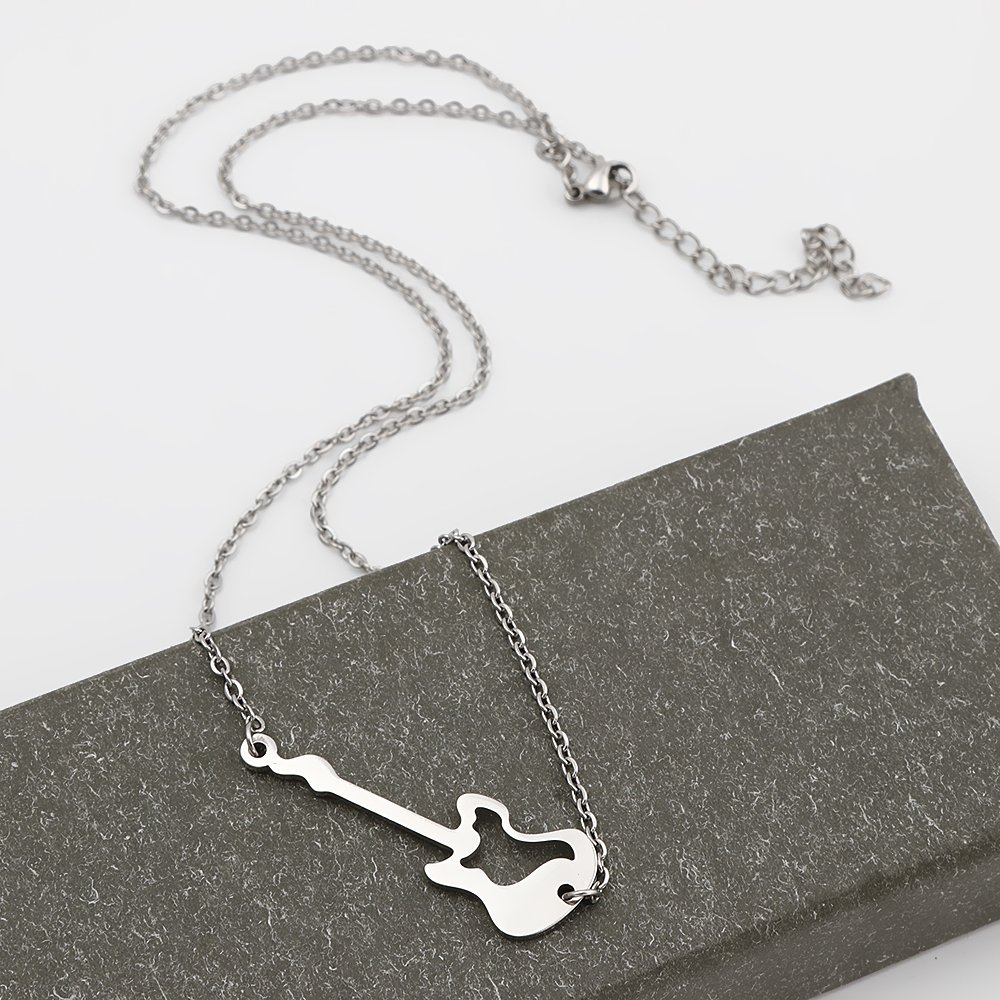 Music Lover Guitar Charm Necklace - 18