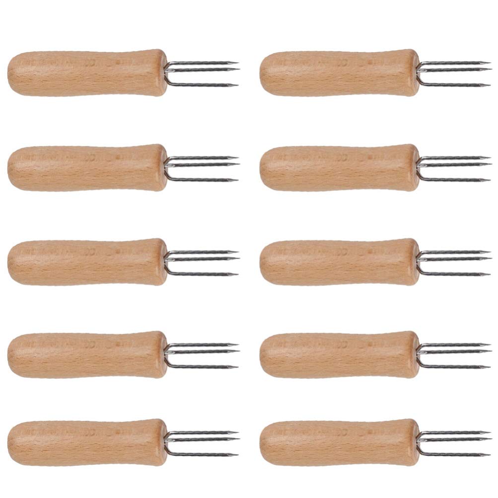 10-Piece Stainless Steel Corn Holders & BBQ Skewers - Durable Corn Grips, Food Forks for Grilling, Barbecue, and Fruit Serving - Perfect for Summer BBQs, Picnics, and Outdoor Cooking