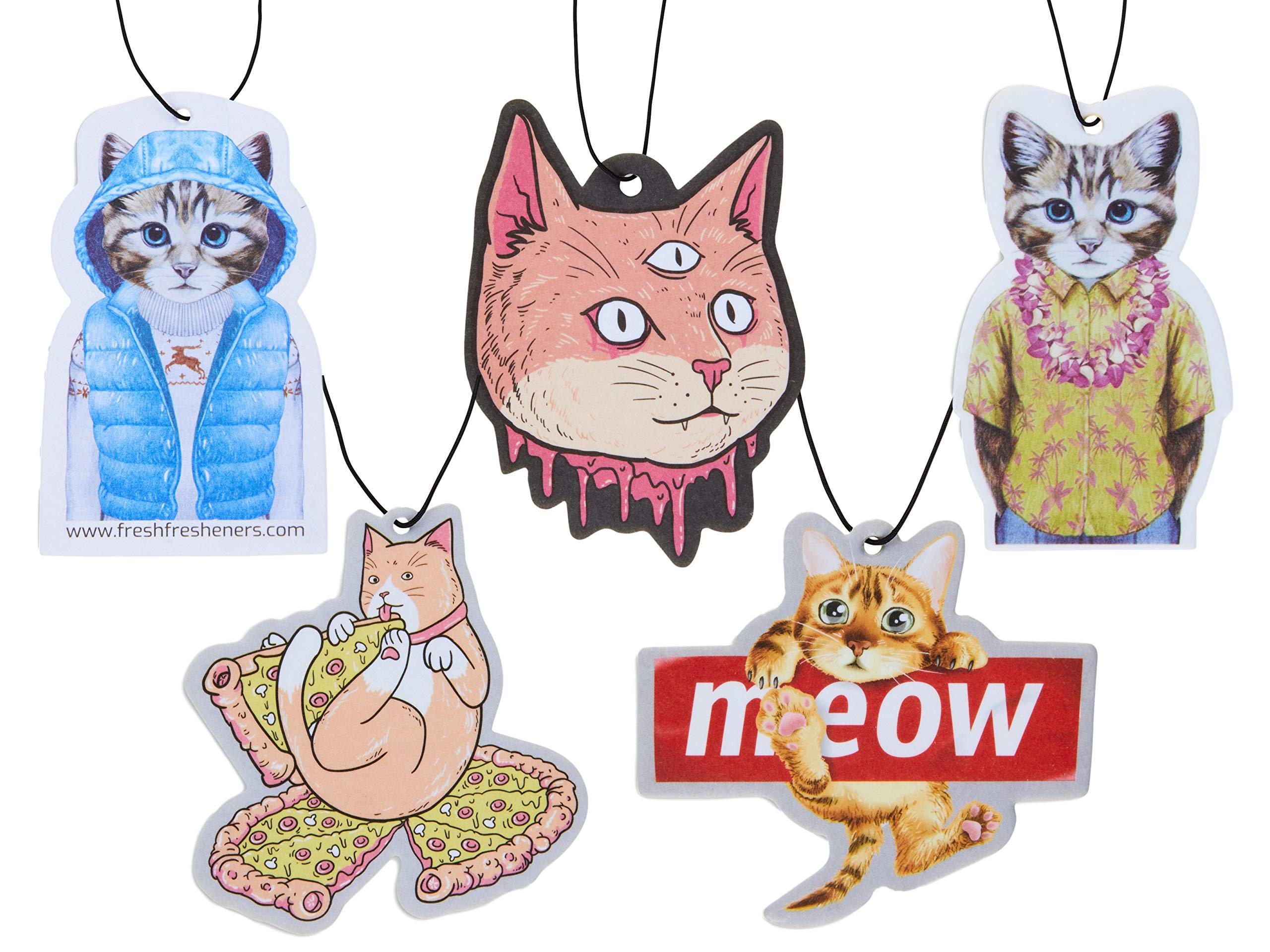 Funny Dog Car Air Freshener with Essential Oils - Cute Pet Scented Hanging Decor for Cars, Home & Office - Eliminates Odors (Cat Lover Version)