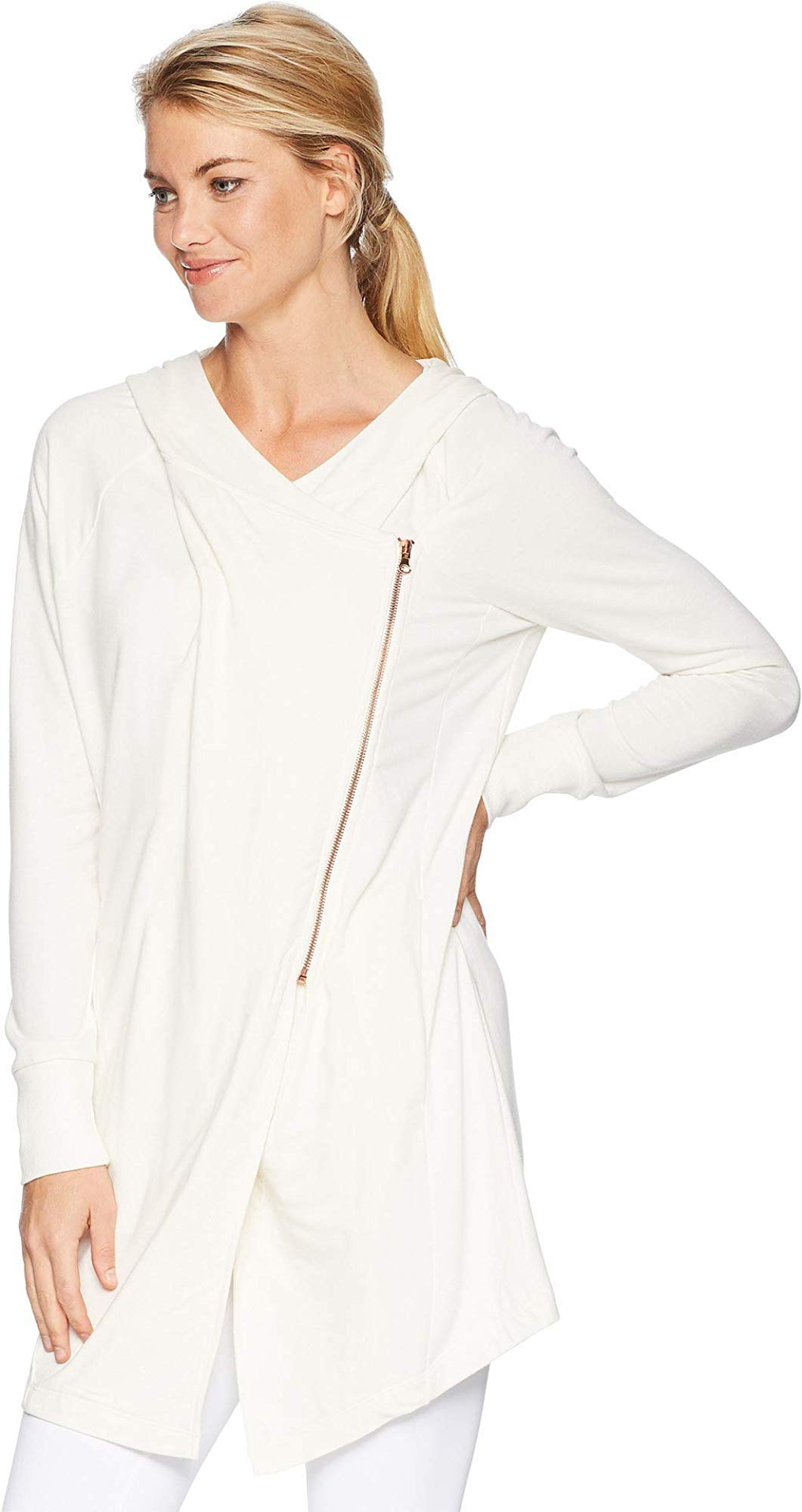 Onzie Women's Lightweight Wrap Jacket - Breathable Yoga Cover Up for Women, Ivory/Off-White, Small/Medium - Perfect for Yoga, Pilates, Beach Cover-Up & Casual Wear