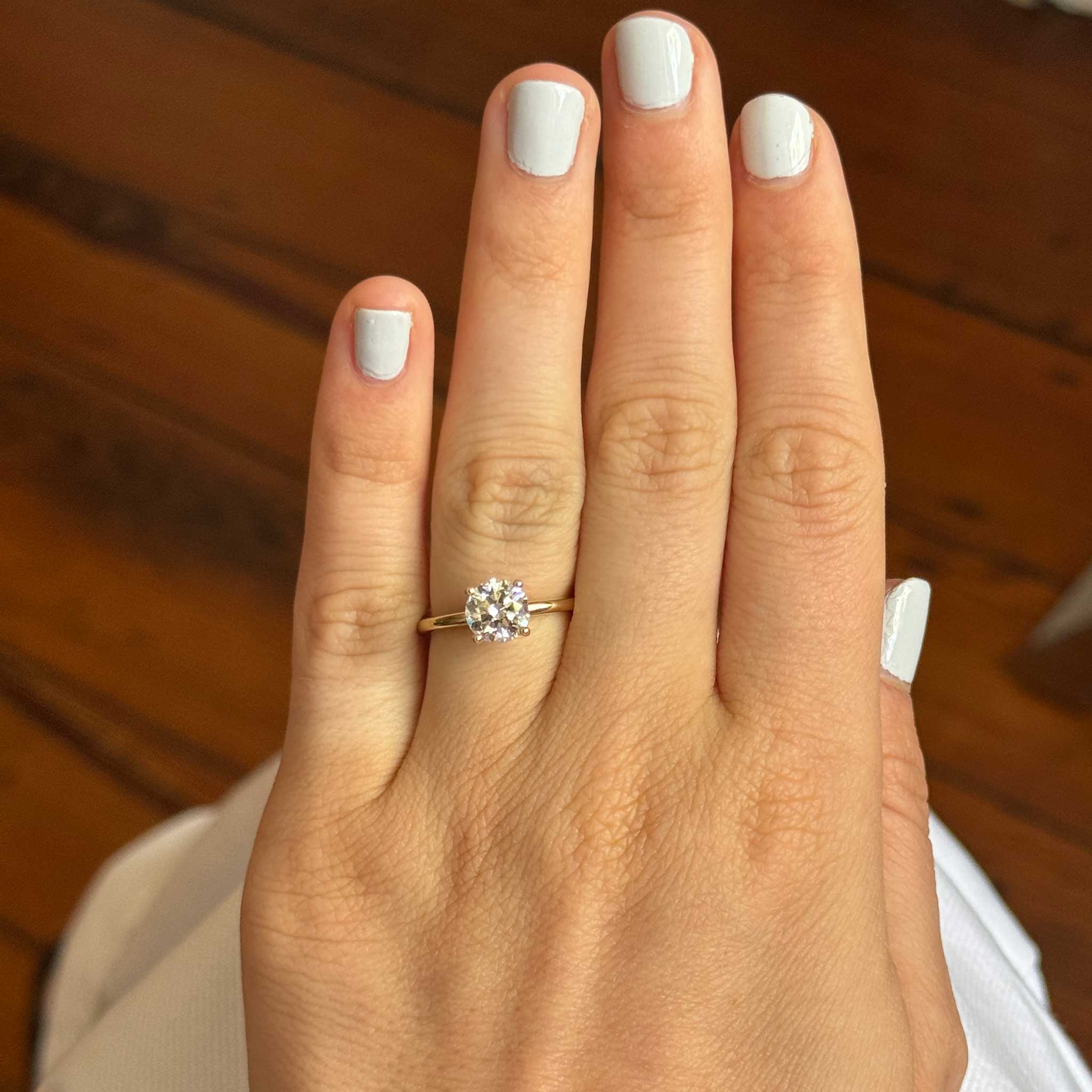 1.5ct J SI1 Round Diamond Solitaire 14K Yellow Gold Engagement Ring for Women - Perfect Proposal, Wedding & Anniversary Gift