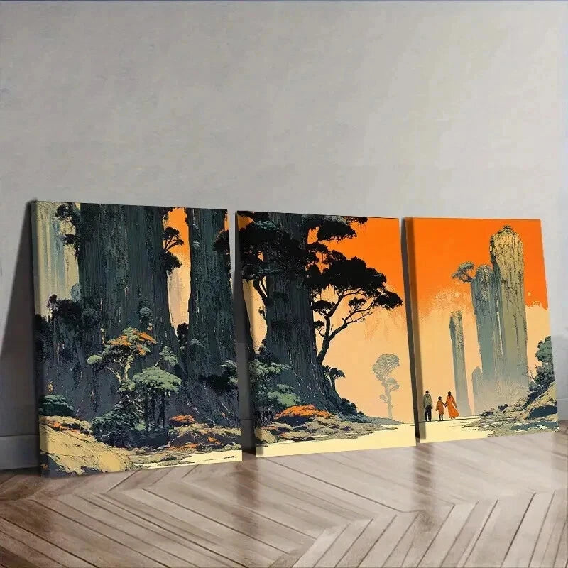 3-Piece Strange Planet (4) Wall Art Set - Framed Canvas 50x70cm - High Quality Print - 100% Australian Made - Ready to Hang - Perfect for Living Room, Bedroom & Office Decor