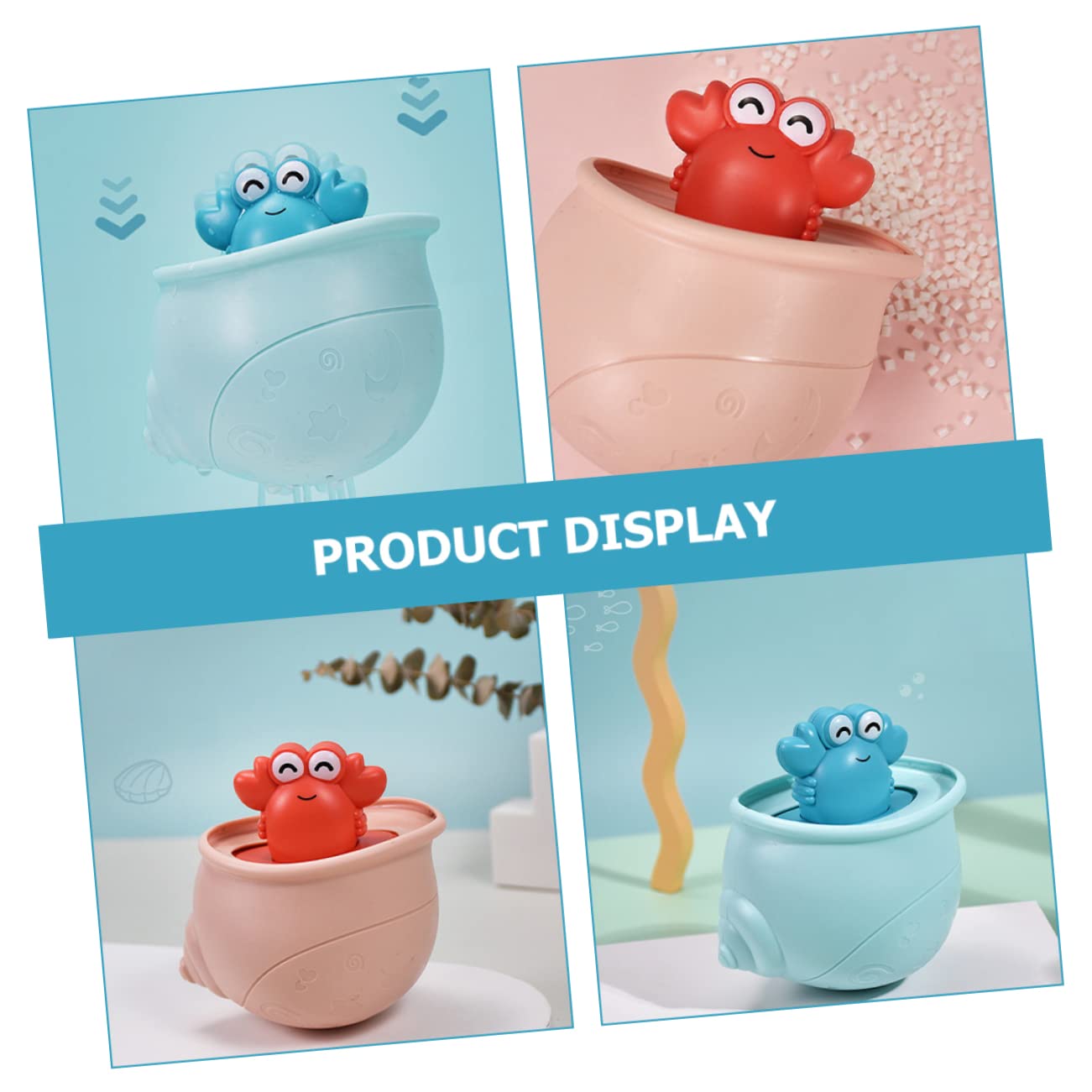 HEMOTON 10-Pack Floating Crab Bath Toys - Wind-Up Ocean Animal Bathtub Toys for Kids, Plastic Water Play Set - Perfect for Pool Parties & Toddler Bath Time Fun