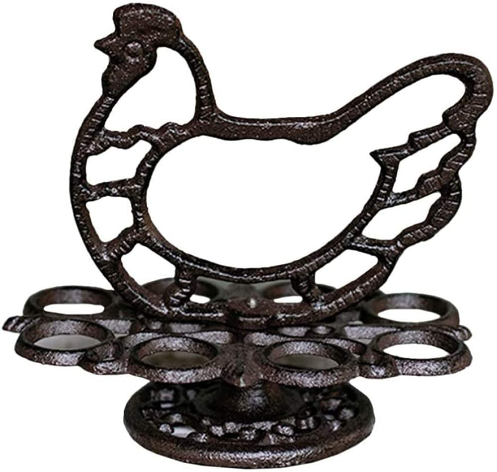 XJZKA Hen-Shaped Cast Iron Egg Basket - Rustic Egg Holder, Fruit Tray & Kitchen Storage for Easter, Country House Decor - Perfect for Farmhouse Style Kitchens & Easter Table Centerpieces